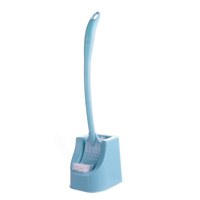 Curved design handle corner cleaning double head hygenic toilet brush