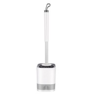 Stainless Steel Long Handle Brush With Base Toilet Brush Set Toilet Pothole-Free Wall Mounted Toilet Cleaning Brush